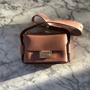 AllSaints Pink Leather 3 in 1 Frankie Crossbody